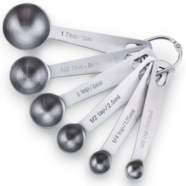 Metal Measuring Spoon Round 6pcs